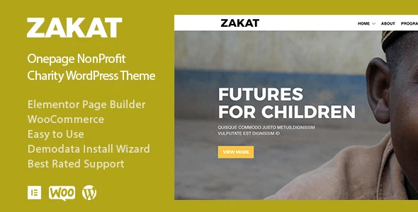 Zakat – Onepage Nonprofit Charity Help WordPress Theme