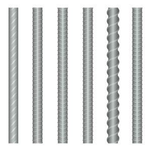 seamless vector steel rebars, reinforcements set